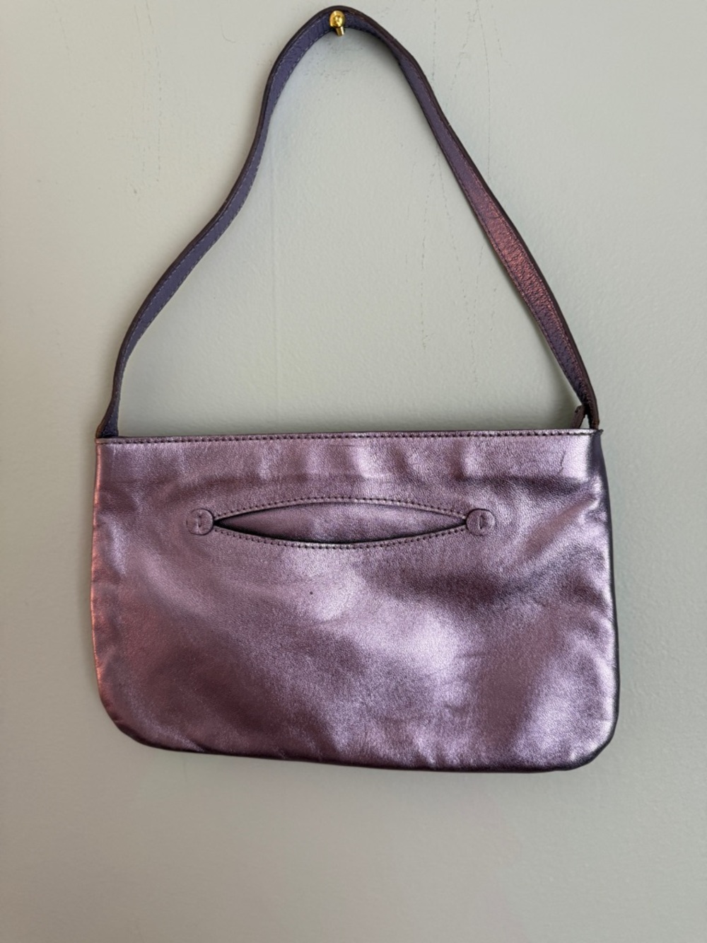 Sigerson Morrison Metallic Lavender Shoulder Clutch